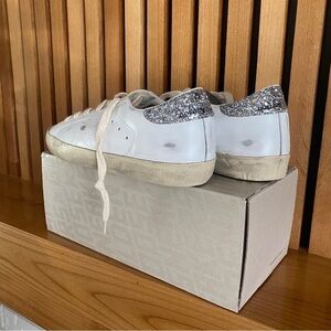 Golden Goose Super-Star Sneaker - Silver Glitter Heel - US 8 | EU 38 🪩
